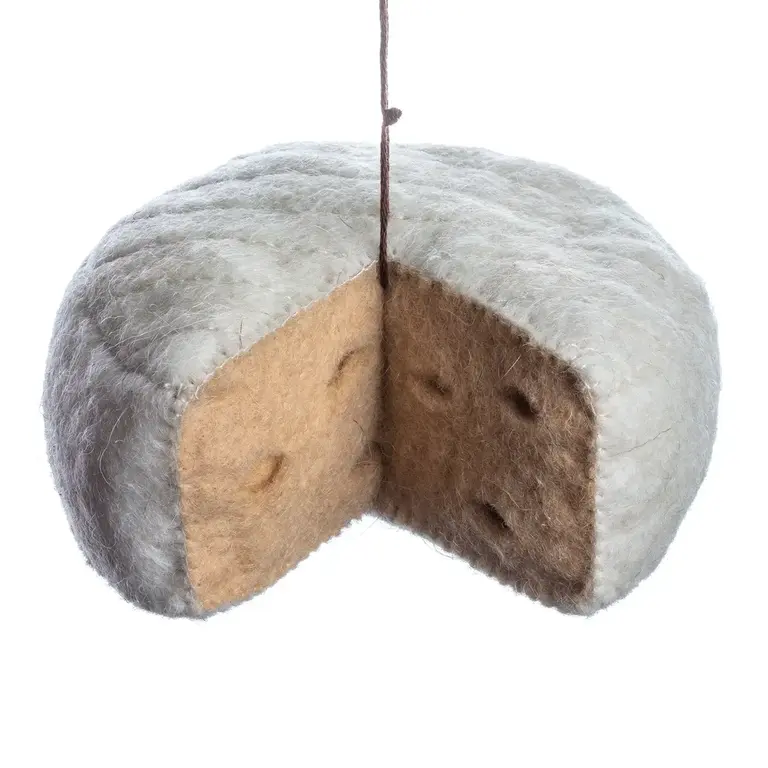 SRB Brie Cheese Felted Ornament
