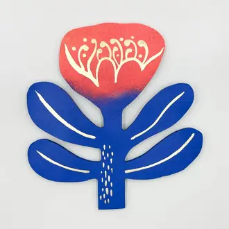 Tiffriff Tiffriff Folk Art Wall Hanging Flower #1