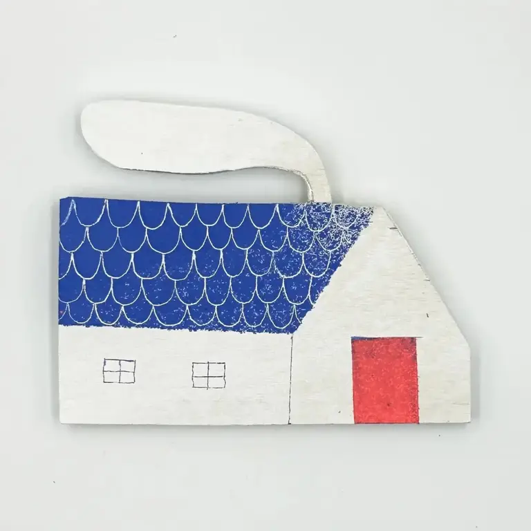 Tiffriff Tiffriff Folk Art Wall Hanging House #5