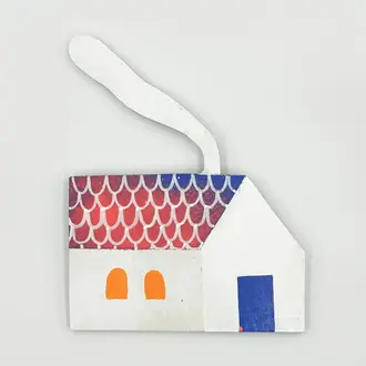 Tiffriff Tiffriff Folk Art Wall Hanging House #7