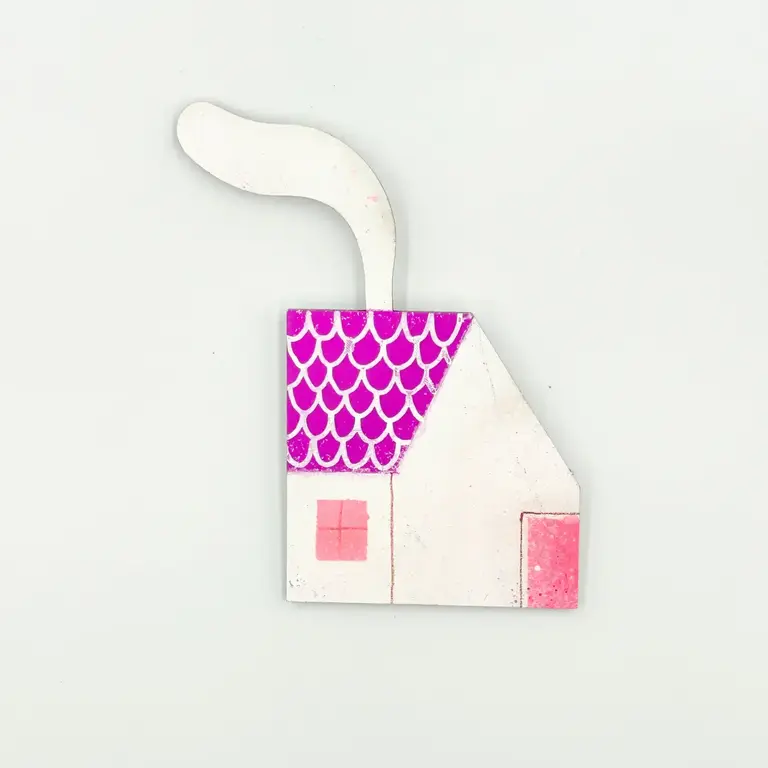 Tiffriff Tiffriff Folk Art Wall Hanging House #12
