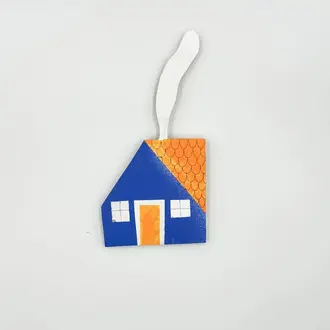 Tiffriff Tiffriff Folk Art Wall Hanging Blue & Orange Nordic House