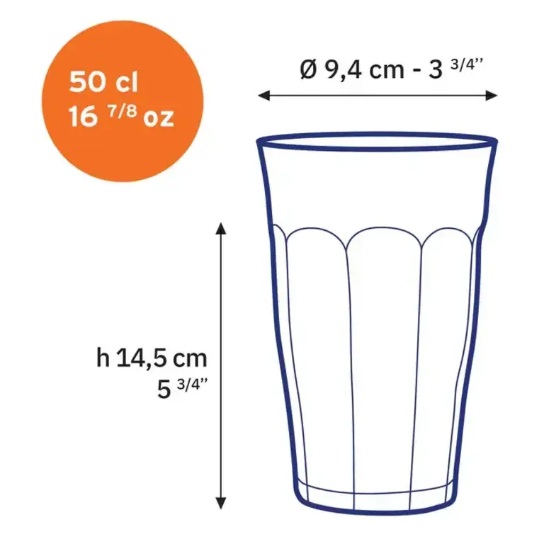 ICM Duralex Picardie Tumbler S/4 500ml - Clear