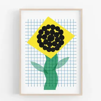 Mezzaluna Mezzaluna Risograph Print Grid Sunflower (8.5x11) Unframed Mezzaluna Mezzaluna Risograph Print Grid Sunflower (8.5x11) Unframed