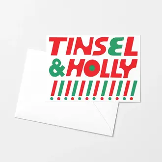 Mezzaluna Mezzaluna Risograph Card Tinsel & Holly