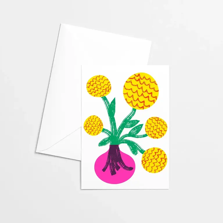 Mezzaluna Mezzaluna Risograph Card Yellow Blooms