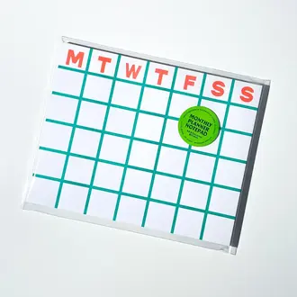 Mezzaluna Mezzaluna Risograph Monthly Planner Notepad Green Mezzaluna Mezzaluna Risograph Monthly Planner Notepad Green