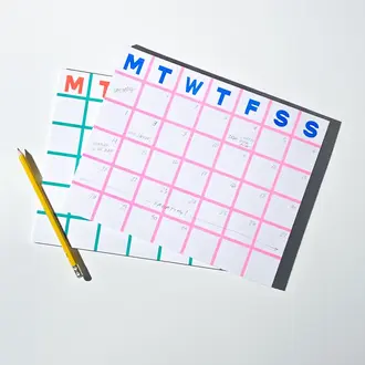 Mezzaluna Mezzaluna Risograph Monthly Planner Notepad Pink Mezzaluna Mezzaluna Risograph Monthly Planner Notepad Pink
