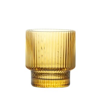 ICM Ribbed Old Fashioned Tumbler - Amber ICM Ribbed Old Fashioned Tumbler - Amber