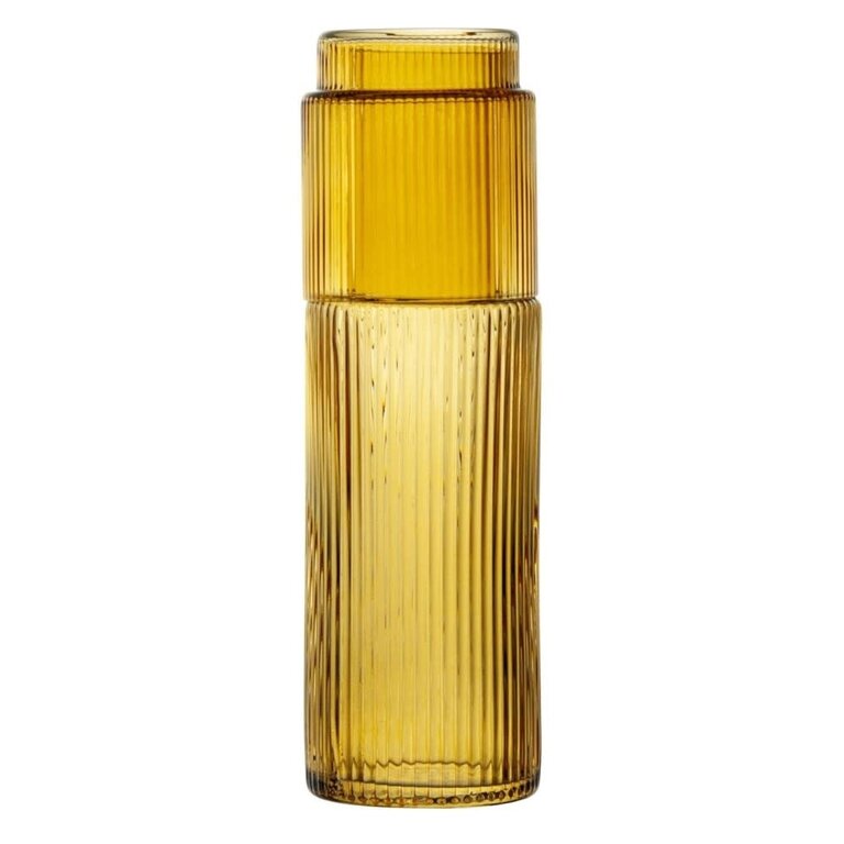 ICM Ribbed Carafe Set 600 ml - Amber