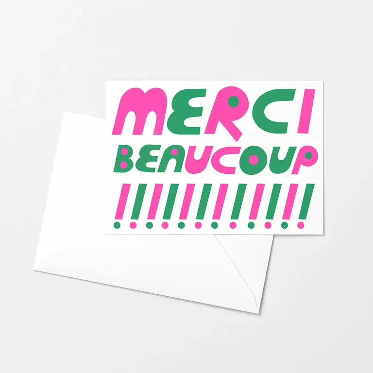 Mezzaluna Mezzaluna Risograph Card Merci Beaucoup