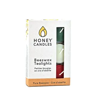 Honey Candles HC Beeswax Tealight Holiday Colours Box 6