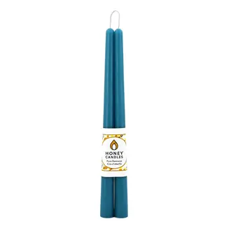 Honey Candles HC Beeswax Candle - Taper Pair 12" Teal