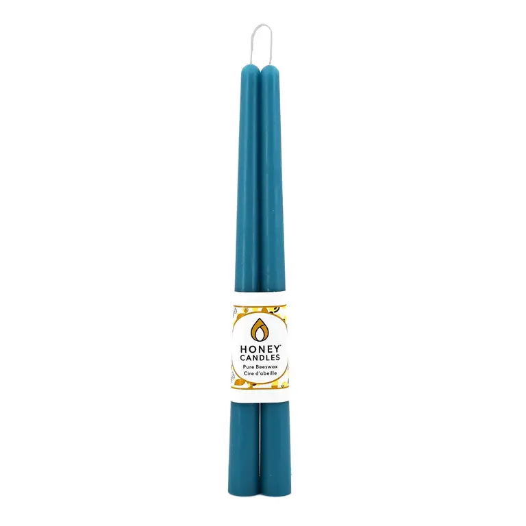 Honey Candles HC Beeswax Candle - Taper Pair 12" Teal