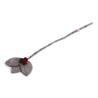 EGS EGS Fair Trade Felt  Grey Leaf Stem w Red Berries