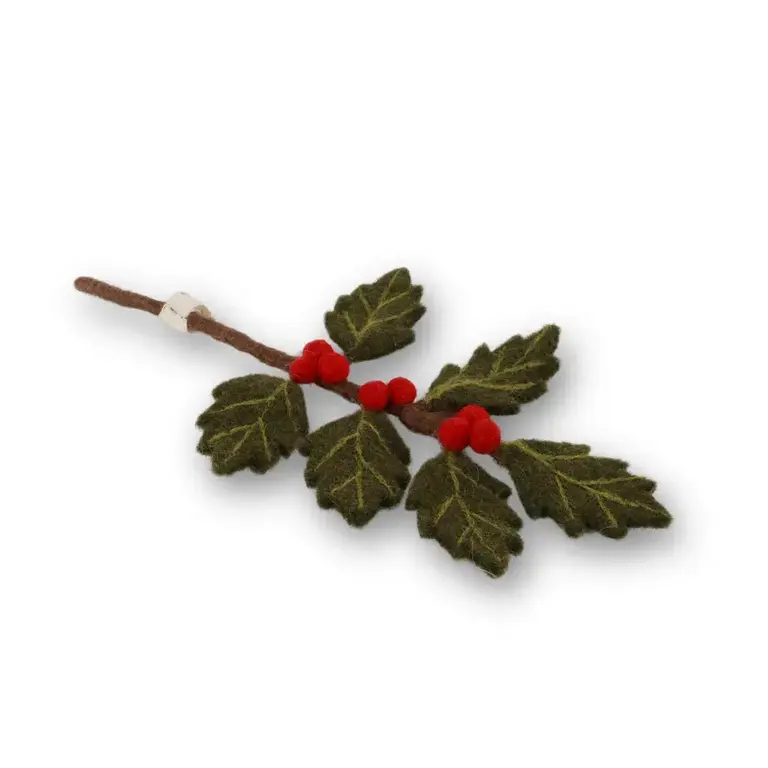 EGS EGS Fair Trade Felt Small Holly Branch