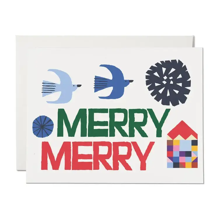 Red Cap Cards Red Cap Merry Merry Holiday Card