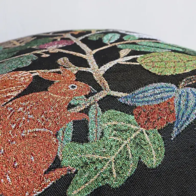 Hachi Japan Miyuki Matsuo Jacquard Cushion Cover Squirrels & Plants 45cm