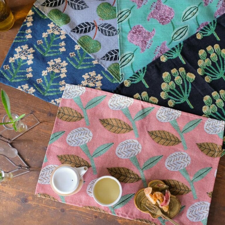 Hachi Japan Miyuki Matsuo Woven Jacquard Table Mat Ajisai 45x32.5cm