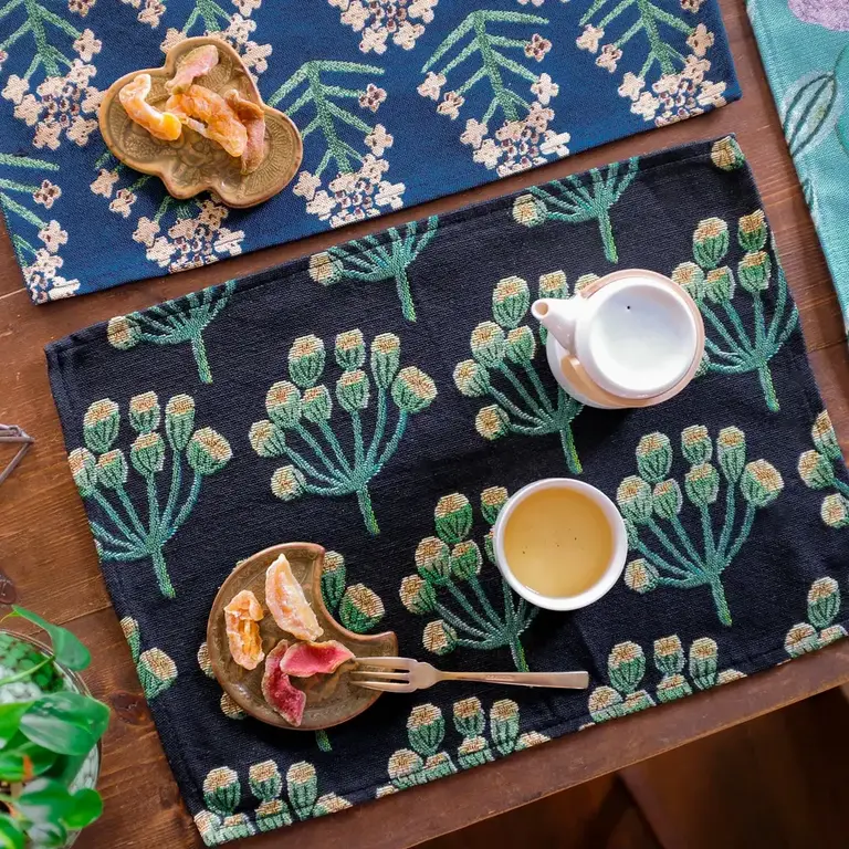 Hachi Japan Miyuki Matsuo Woven Jacquard Table Mat Mimosa 45x32.5cm
