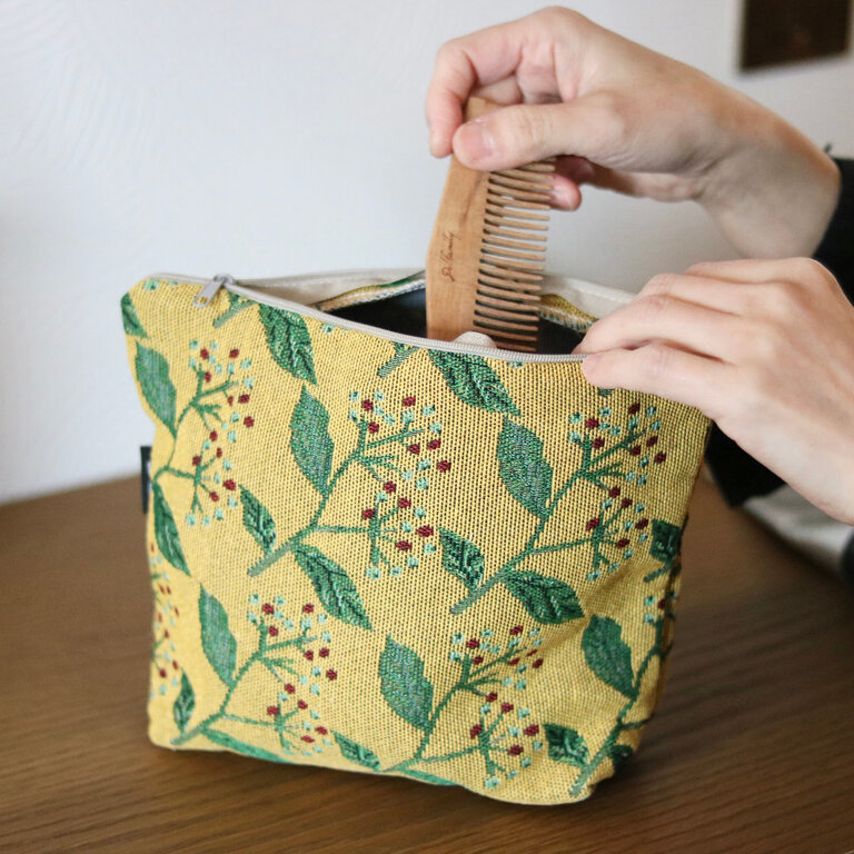 Hachi Japan Miyuki Matsuo Woven Jacquard Travel Pouch Sankirai