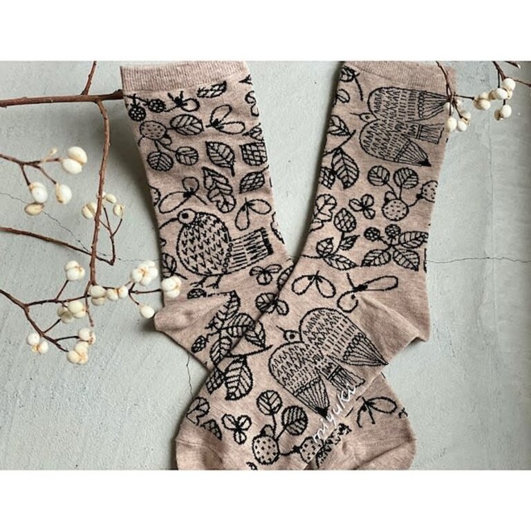 Hachi Japan Miyuki Matsuo Cotton Bird Socks O/S