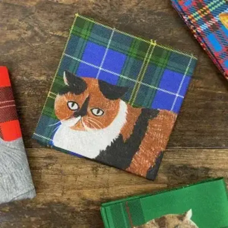 Hachi Japan Miyuki Matsuo Plaid Cat Hankie/Scarf/Wrap 50cm