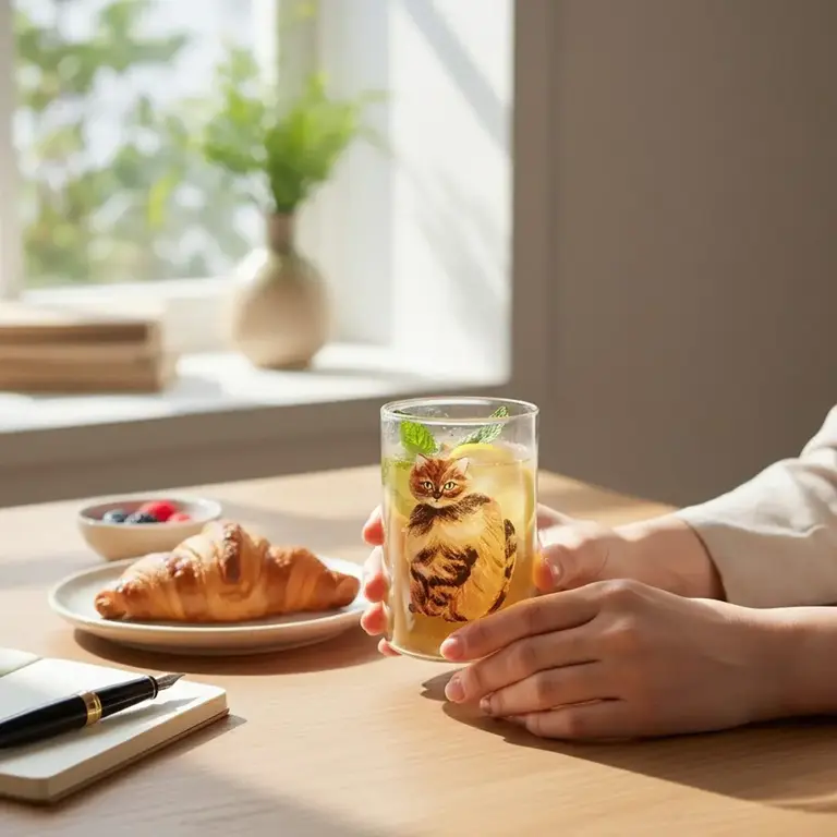 Miyuki Matsuo Heat Resistant Cat Tumbler (Tall) Bushy