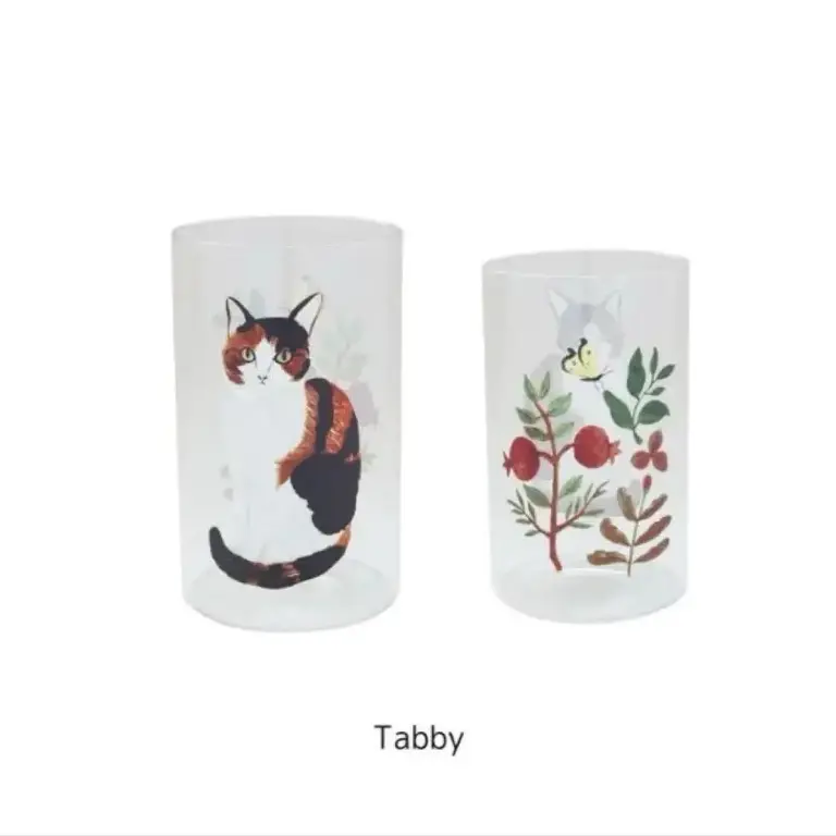 Miyuki Matsuo Heat Resistant Cat Tumbler (Tall) Tabby