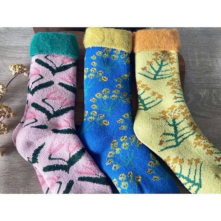 Hachi Japan Miyuki Matsuo Cozy Fleece Lined House Socks