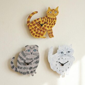 Hachi Japan Matsuo Miyuki Diecut Cat Wall Clock