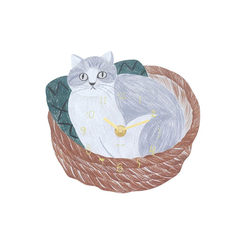 Hachi Japan Matsuo Miyuki Diecut Cat Wall Clock