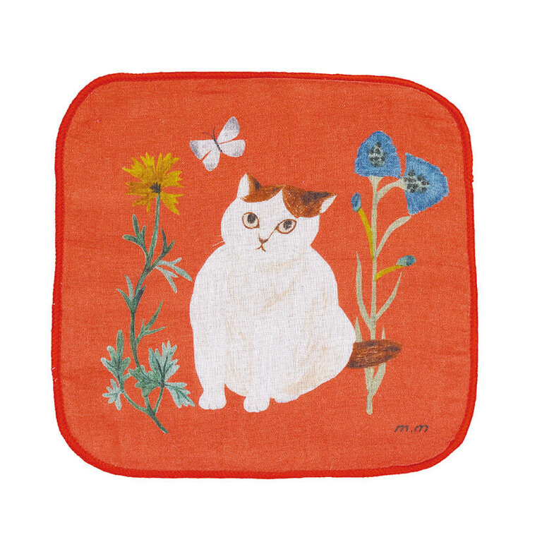 Hachi Japan Miyuki Matsuo Cotton Cat Handkerchief