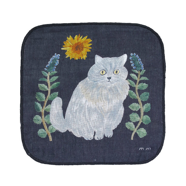 Hachi Japan Miyuki Matsuo Cotton Cat Handkerchief