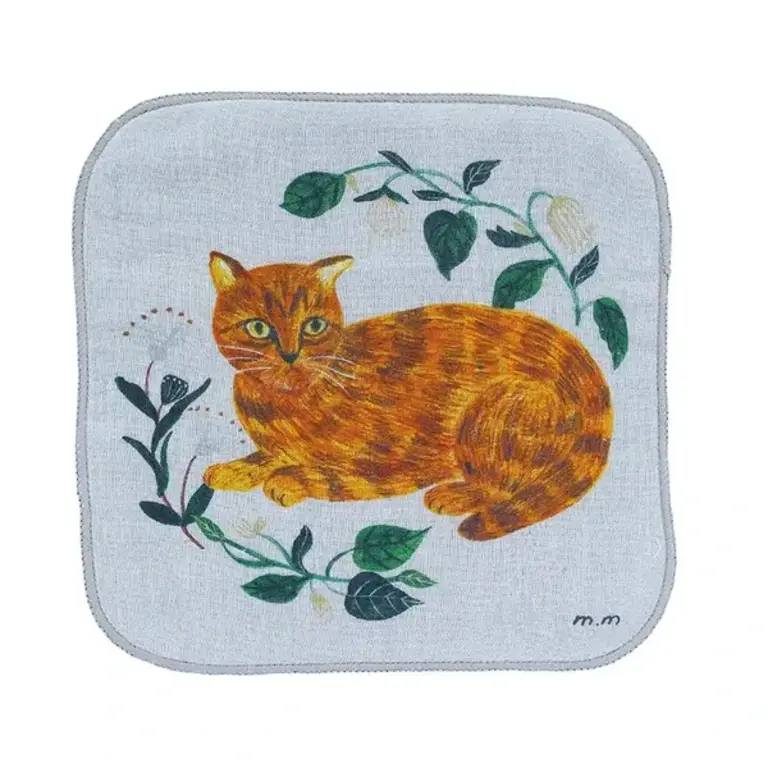 Hachi Japan Miyuki Matsuo Cotton Cat Handkerchief
