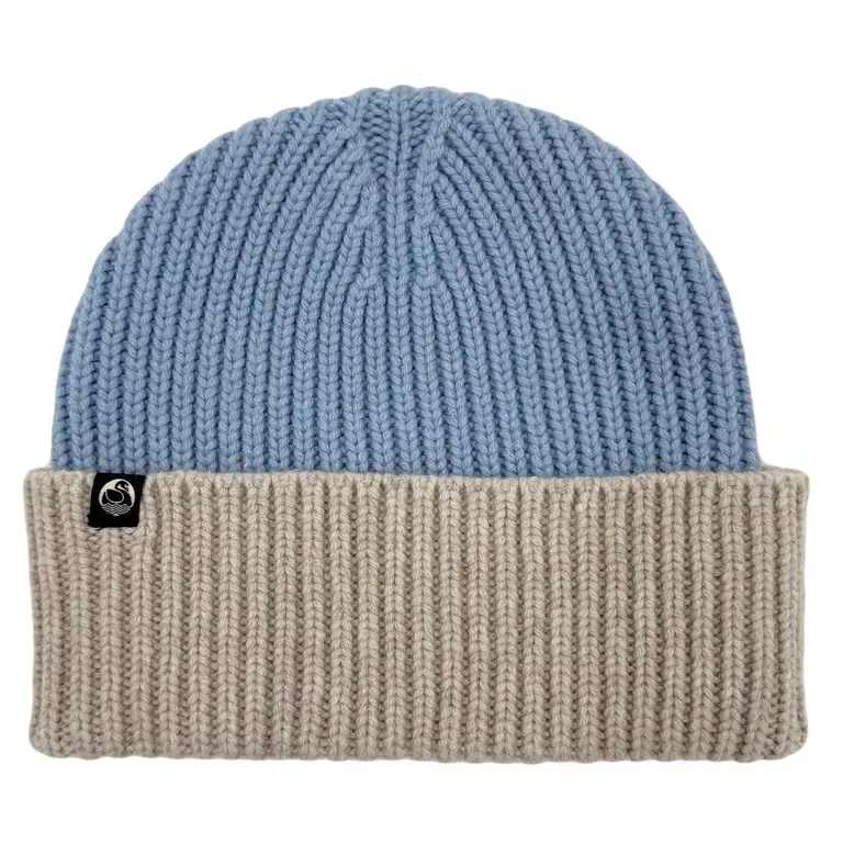 Danefae Danefae Warm Thoughts Merino Beanie Light Blue/Beige
