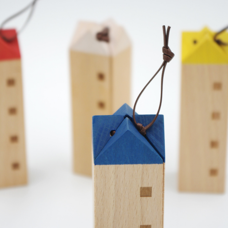 Sunaolab Sunaolab Handcrafted  House Trivet Beech / Colour