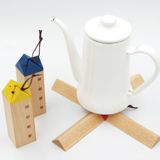 Sunaolab Sunaolab Handcrafted  House Trivet Beech / Colour