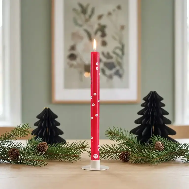 Not The Girl NTG Advent Countdown Candle Red