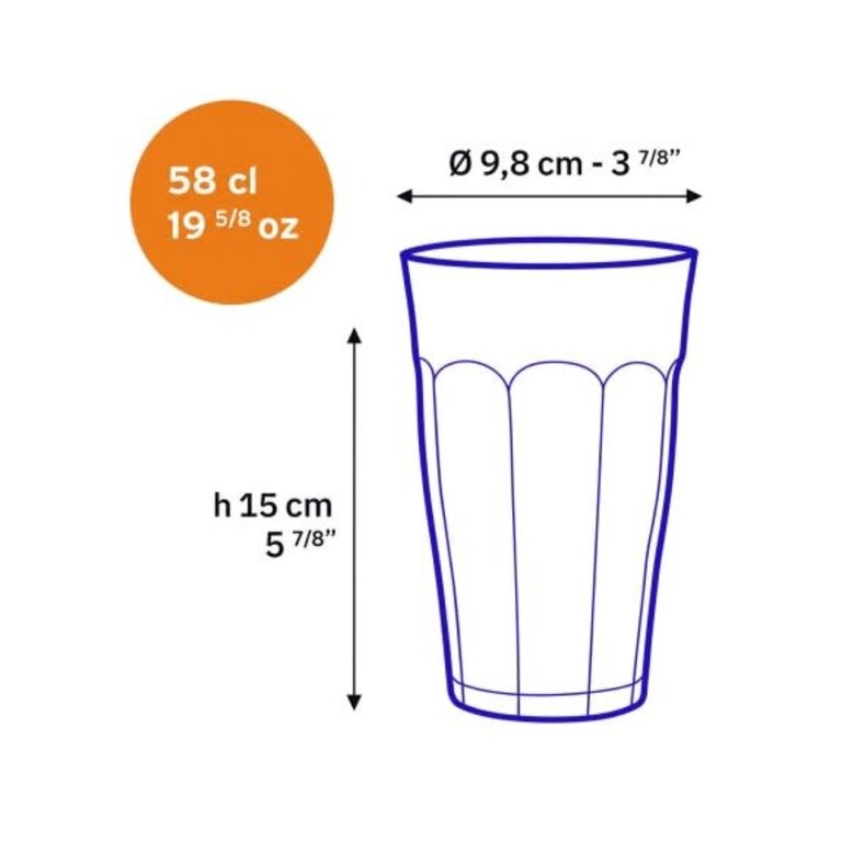 ICM Duralex Open Stock Picardie Tumbler 580ml - Clear