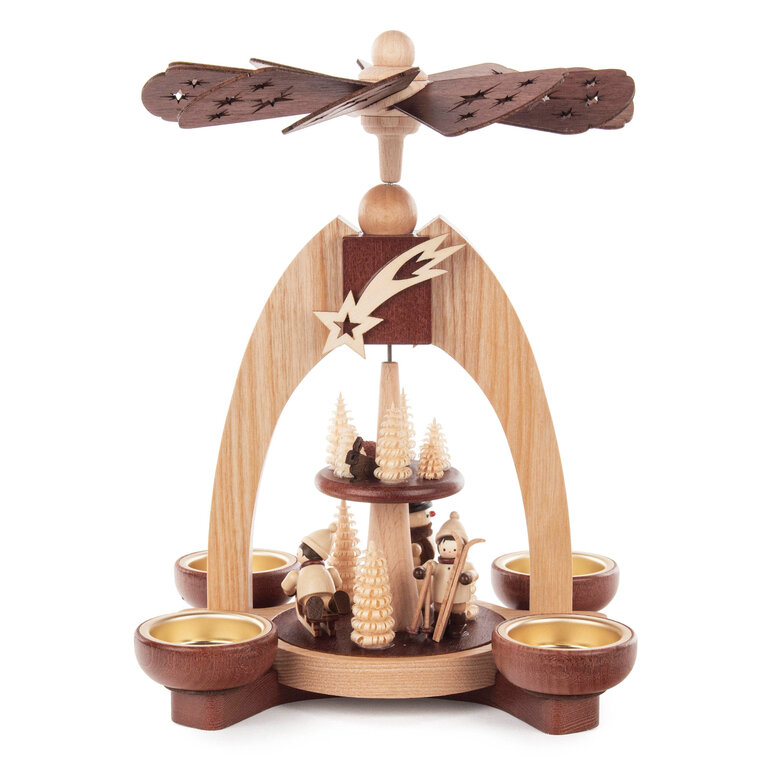 DS German Pyramid Winter Children 2 Tier Tealight