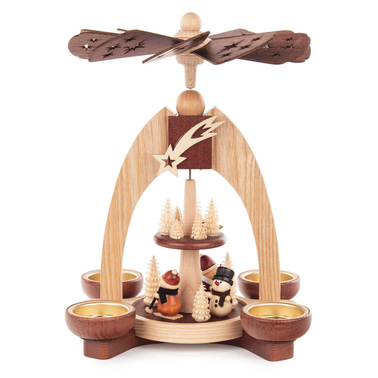 DS German Pyramid Christmas Scene 2 Tier Tealight