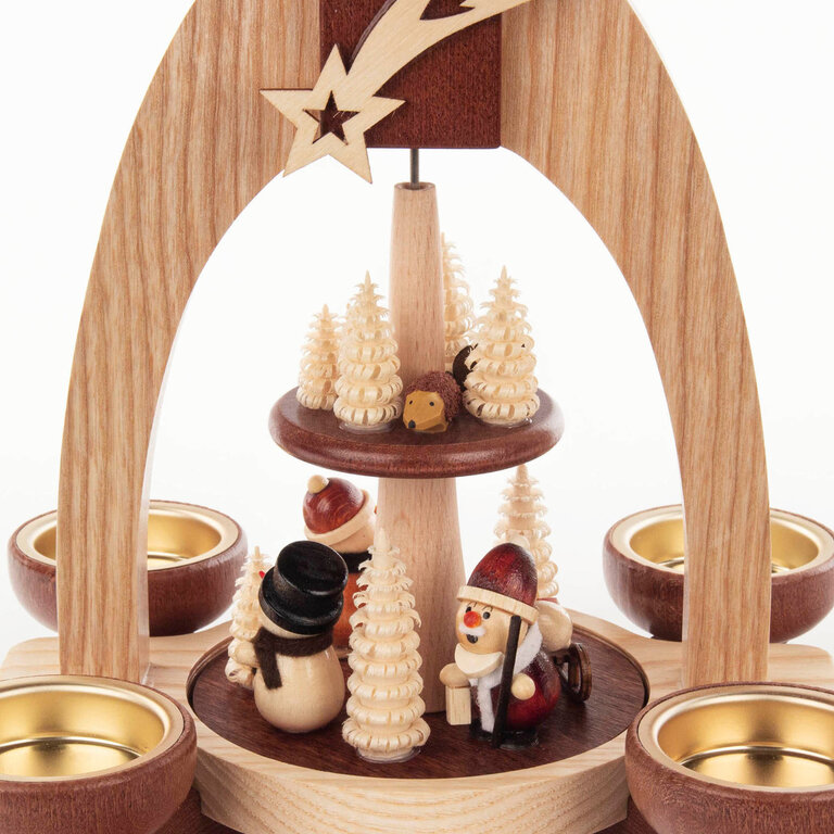 DS German Pyramid Christmas Scene 2 Tier Tealight