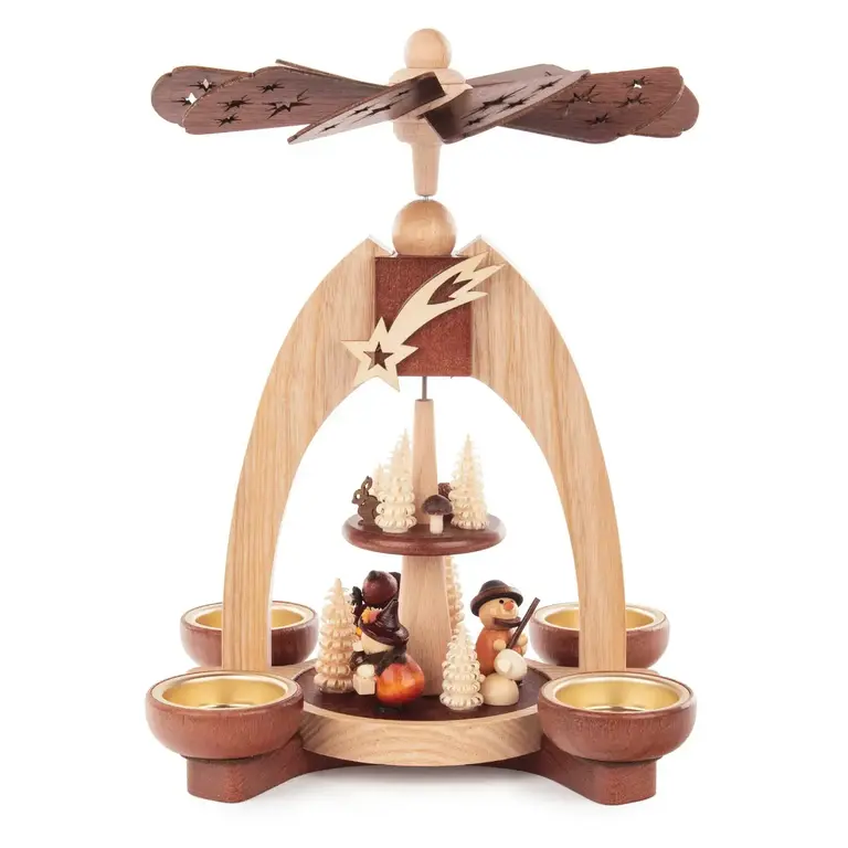 DS German Pyramid Forest Scene 2 Tier Tealight