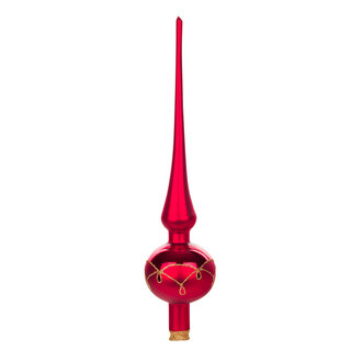 DS German Glass Tree Topper Red 27cm