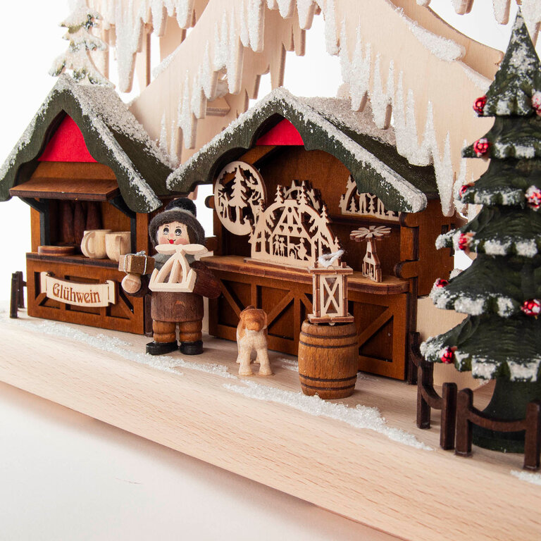 DS German Window Christmas Market Scene Electric