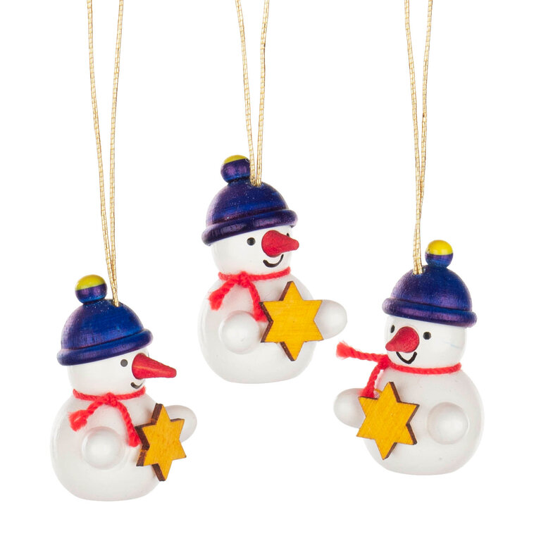 DS German Snowman Ornament w Star (Single)
