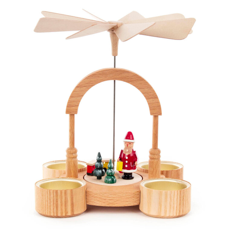 DS German Pyramid Santa & Train Tealight