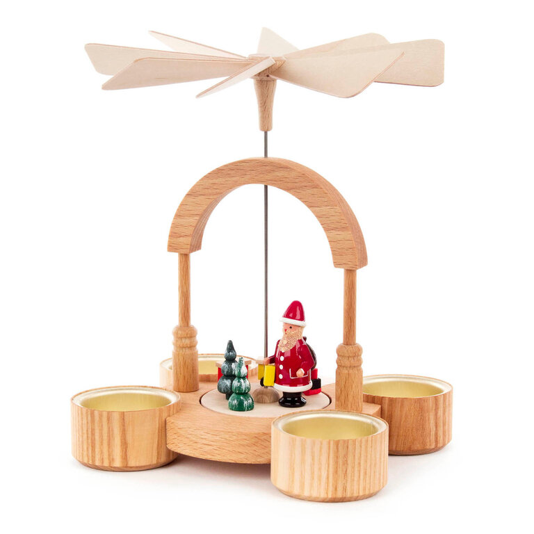 DS German Pyramid Santa & Train Tealight