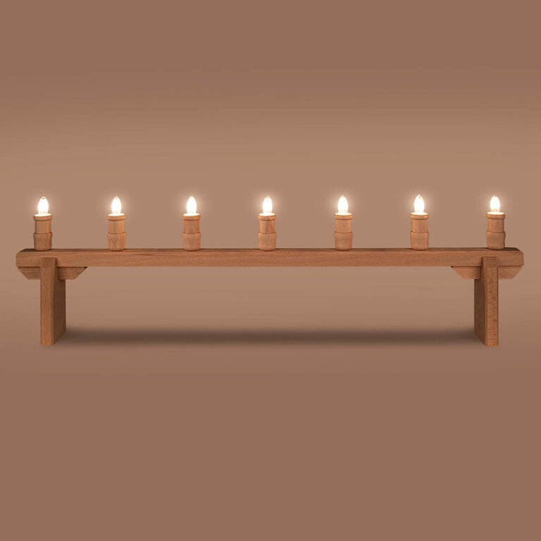 DS German Wooden Window Display 7 Candles (Electric)